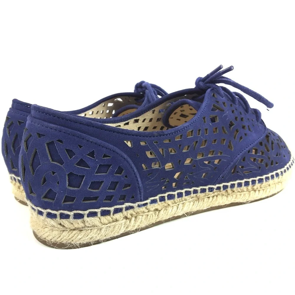 Vince Camuto Dinah Women's Blue Suede Espadrille Lazer Cut Casual Shoes Sz 9‎ M